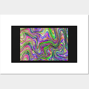 pink and green swirls Posters and Art